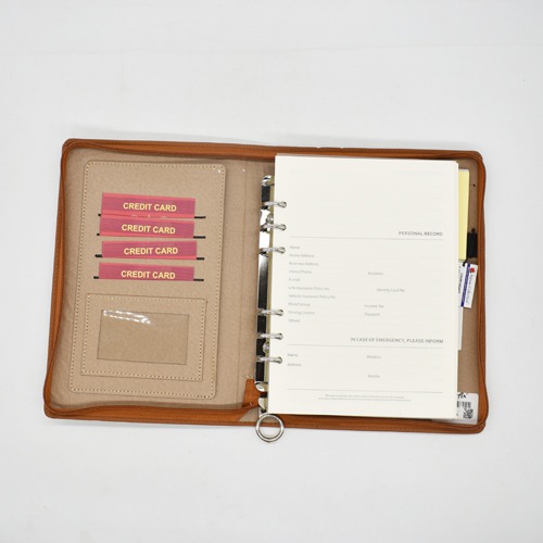 Planfix Zipped Regular Notebook (Light Brown) | Notebook | Diary | Personal Diary | Home And Office Use | Zipper Notebook