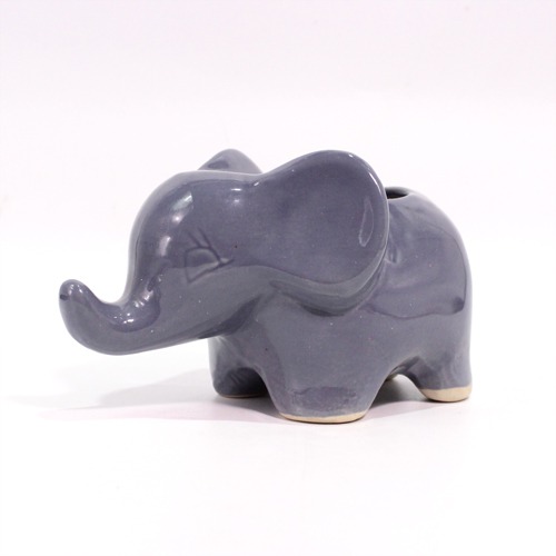 Pewter Colour Elephant Fun Pot | Ceramic Planters, Table Top Indoor Planter Pot Ceramic Planter For Indoor Plants And Succulents Pot