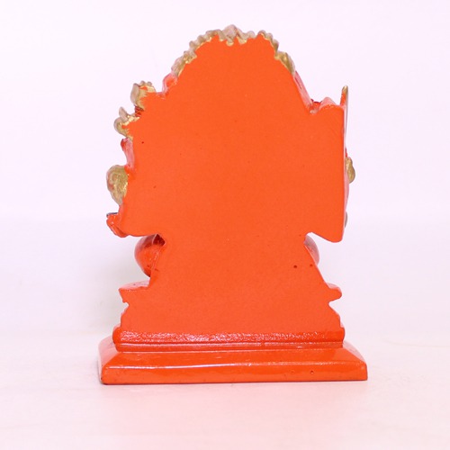 Orange Panchamukhi Hanuman Idol Hanuman Bajrangbali Statue Murti Idol for Home Office Decor Gift Puja Ghar