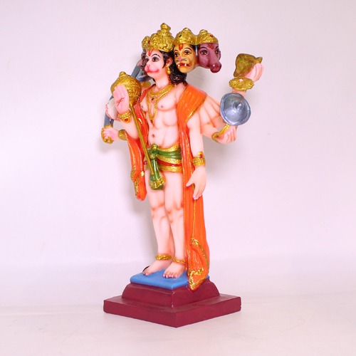 Fiber Panchamukhi Standing Hanuman Idol Panchmukhi Five Face Hanuman Bajrangbali for Home and Office