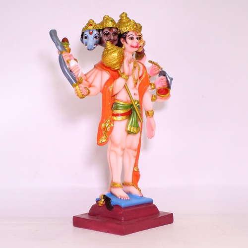 Fiber Panchamukhi Standing Hanuman Idol Panchmukhi Five Face Hanuman Bajrangbali for Home and Office