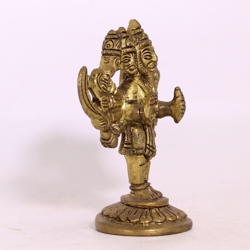 Brass Panchmukhi Hanuman Idol Panchmukhi Five Face Hanuman Bajrangbali for Home and Office