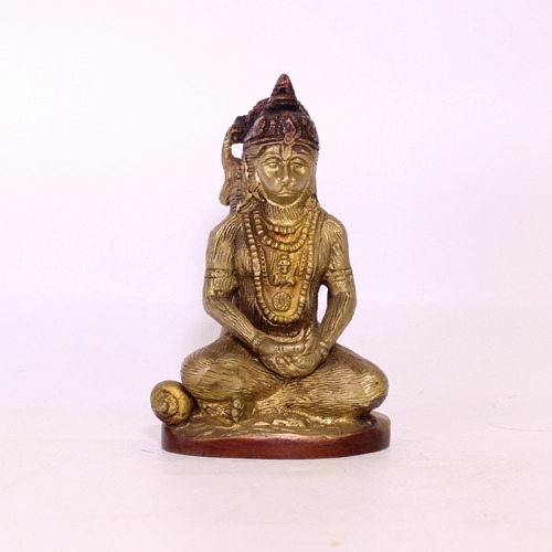 Two Tone Hanuman Sitting Idol, Two Colour Hanuman, Brass hanuman, Brass Murti