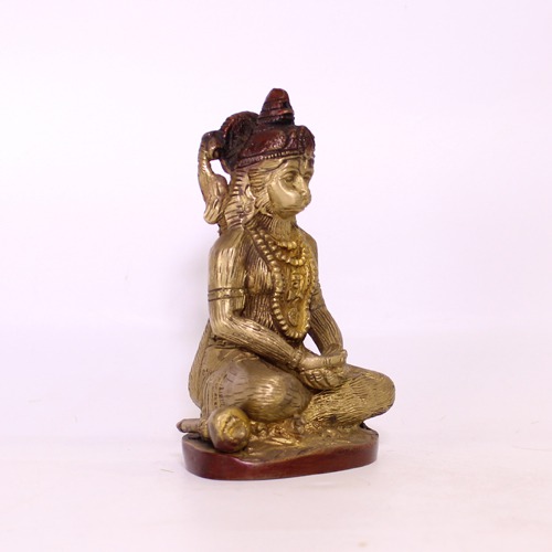 Two Tone Hanuman Sitting Idol, Two Colour Hanuman, Brass hanuman, Brass Murti