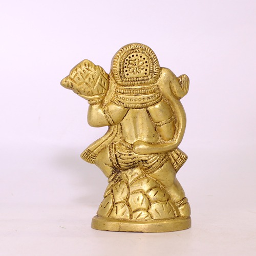 Brass Hanuman Ji Holding Sumeru Parvat Murti Decrotive Showpiece for Gift, Office & Home Decor