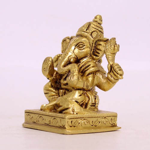 Brass Engraved Lord Ganesha For Decor , Pooja Ghar, Ideal Gift For House Warming