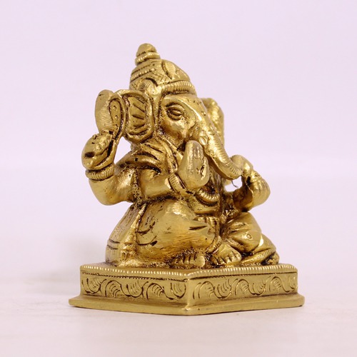 Brass Engraved Lord Ganesha For Decor , Pooja Ghar, Ideal Gift For House Warming