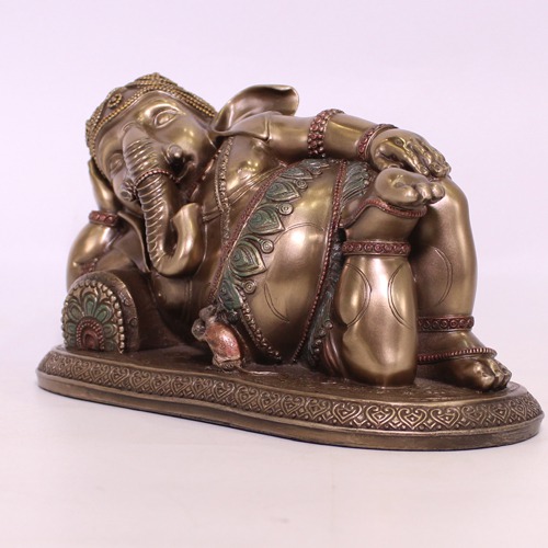 Bronze Finish  Baby Ganesha Sleeping Idol For Home & Office Decor