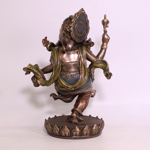 Broze Finish Dancing Ganesha Statue For Home Decor