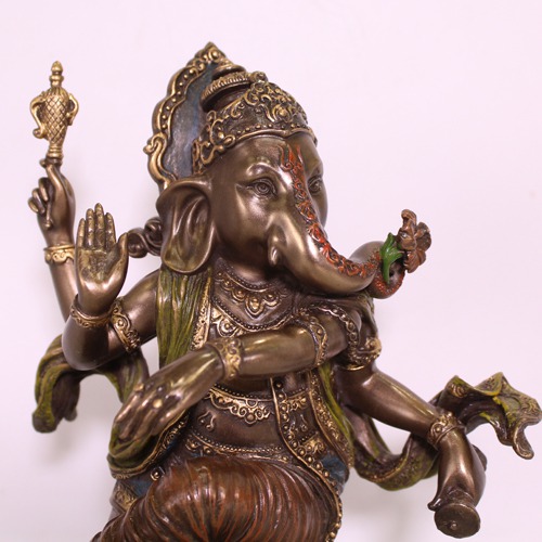 Broze Finish Dancing Ganesha Statue For Home Decor