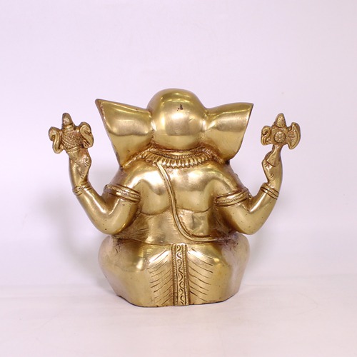 Antique Finish Ganeshji Brass Idol For Home & Office Decor