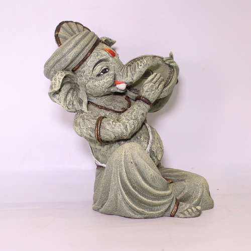 Decorative  Lord Ganesha Playing Dafli Showpiece For Home & Office Decor