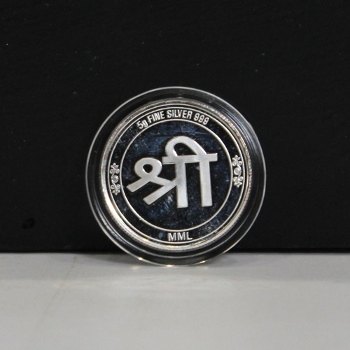 Silver Laxmi Round Coin for Gifting | Religious Occasions