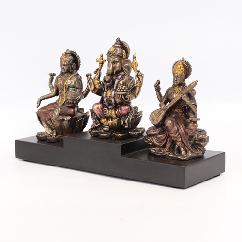 Ganapti, Laxmi, Saraswati Wooden base