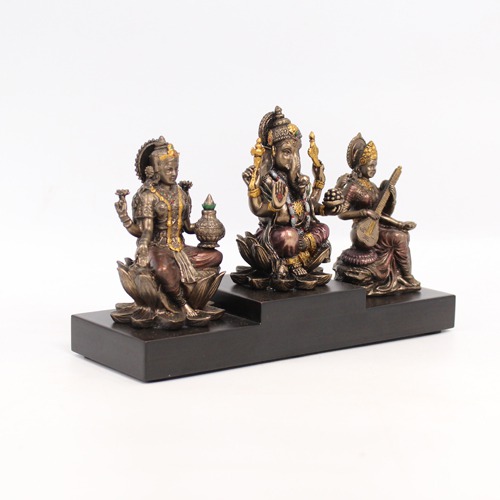 Ganapti, Laxmi, Saraswati Wooden base