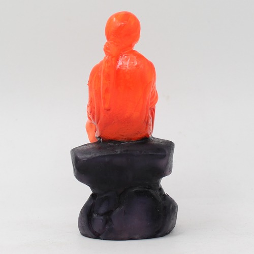 Sai Baba Sitting On Stone Idol Shirdi Sai Baba Fiber Idol for Pooja Home Decoration