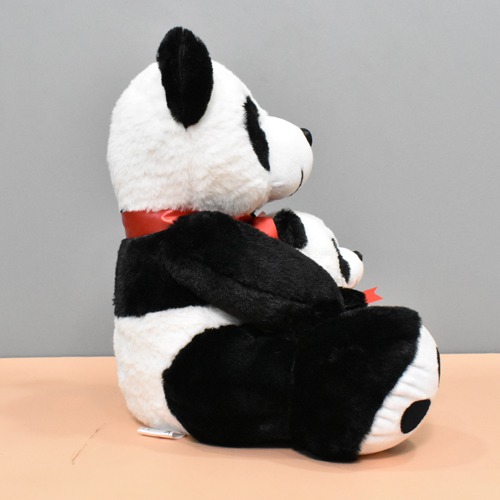 Fabric Soft Push Stuffed Panda Mother With Baby | Washable Toy For Kids