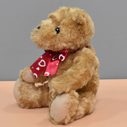 Brown Bear With Red Ribbon Soft Toy For Kids