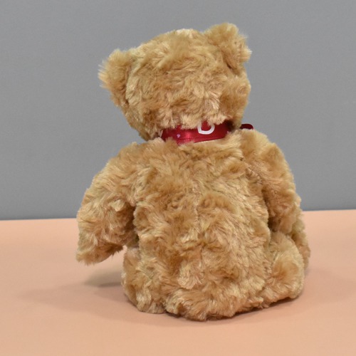 Brown Bear With Red Ribbon Soft Toy For Kids