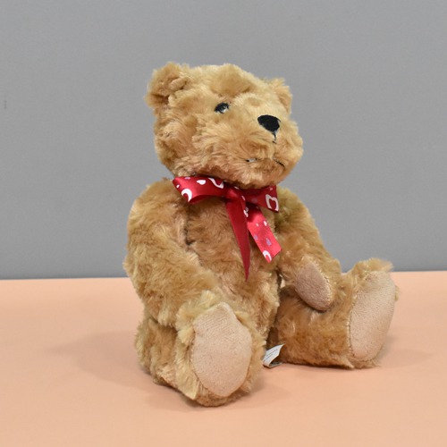 Brown Bear With Red Ribbon Soft Toy For Kids