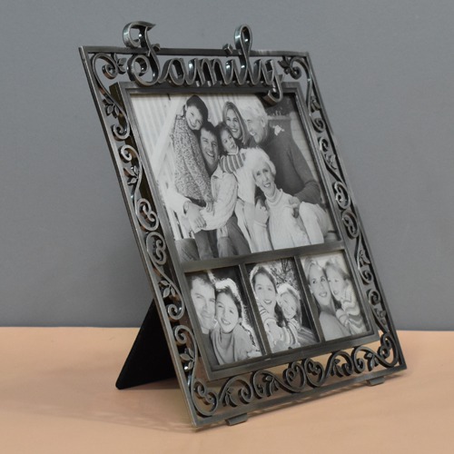 Metal Silver Plated Collage Family Photo Frame(4  Photograph)