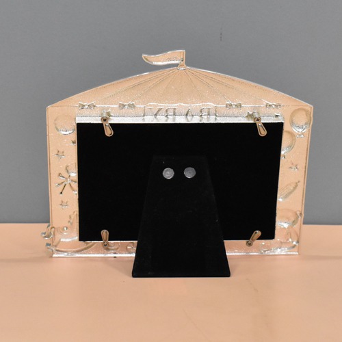 Blue Silver Plated Baby Table Top Photo Frame( Photo Size 6 x 4 Inches)
