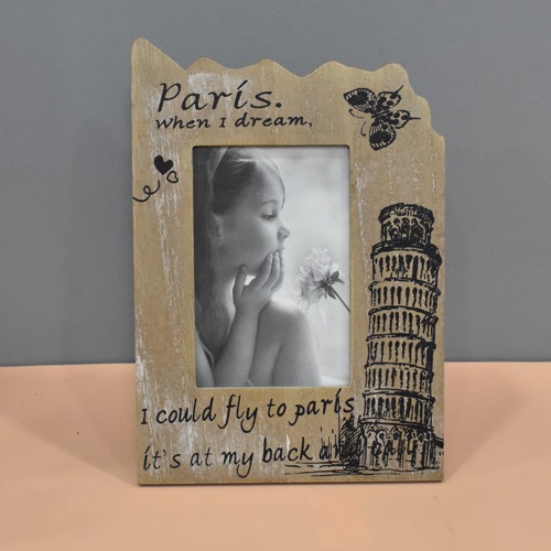 Paris When I Dream Wooden Table top Photo Frame For Home & Office Decor