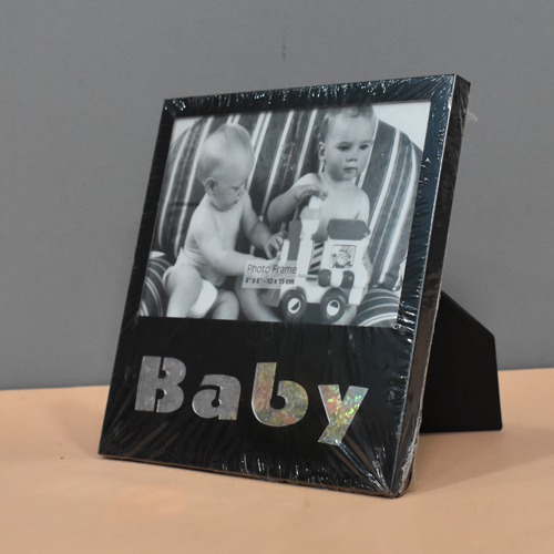 Black  Shine Baby Table Top  Photo Frame( Photo Size 6 x 4 inches)