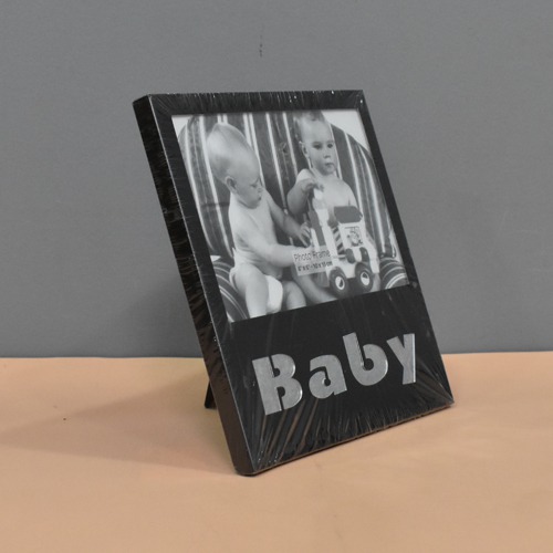 Black  Shine Baby Table Top  Photo Frame( Photo Size 6 x 4 inches)