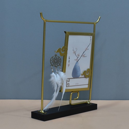 Golden Showpiece Frame Photo with Stand and Dream Catcher ( Photo Size:  6 x 4 inches)