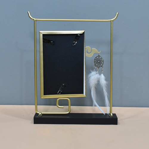 Golden Showpiece Frame Photo with Stand and Dream Catcher ( Photo Size:  6 x 4 inches)