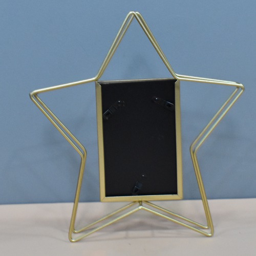 Gold Plated Star Shape Metal Table Top  Photo Frame For Home & Office decor ( Photo Size: 4 x 6 inches )