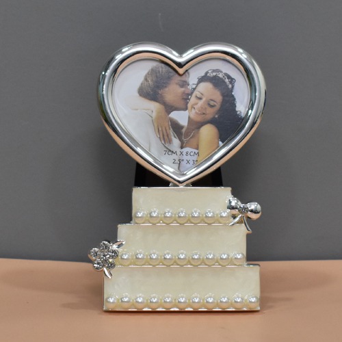 Silver Plated Wedding Cake Table Top Photo Frame For Home Decor