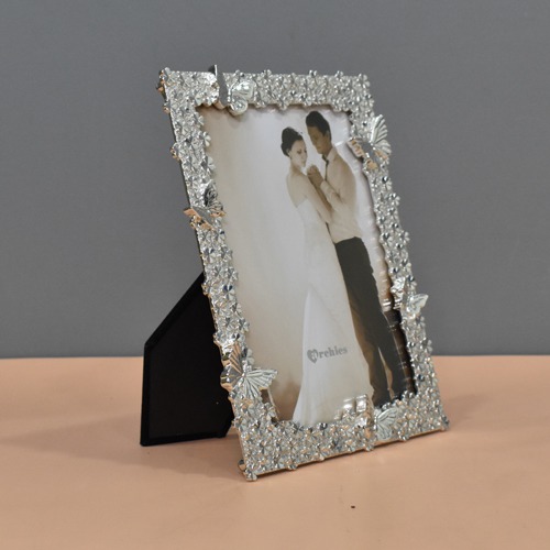 Romantic Silver Butterfly  Table Top Photo Frame For Home Decor ( Photo size: 6 x 4 inches)