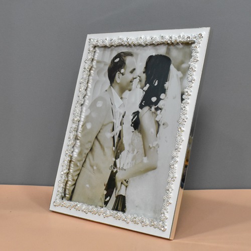 Silver Satin  Table Top Photo Frame For Home & Office Decor ( Photo Size 10 x 8 inches)