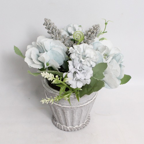 Artificial Blue Flower Pot | Artificial Plants with Pot for Home, Office, and Living Room Decoration | Wall Shelf Side Table Office Home Decoration