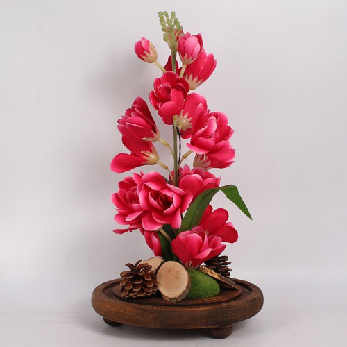 Artificial Pink Flowers on Dome Showpiece | Flowers on Dome | Artificial Flower