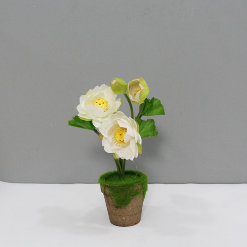 Artificial White Lotus Plant | Artificial Plant with Pot Artificial Plants for Home Decor Decorative Plants Artificial Flowers with Pot