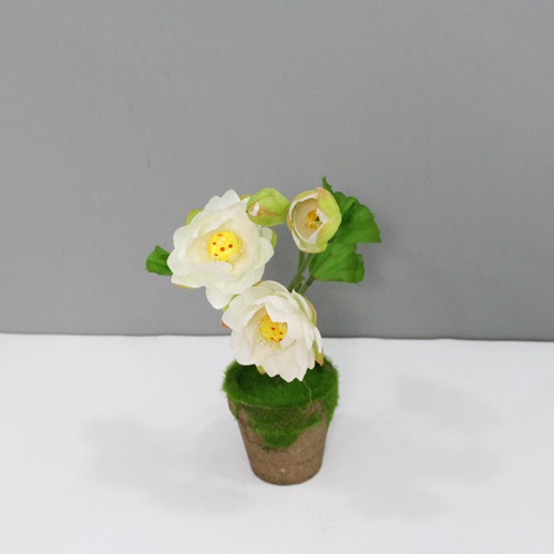 Artificial White Lotus Plant | Artificial Plant with Pot Artificial Plants for Home Decor Decorative Plants Artificial Flowers with Pot