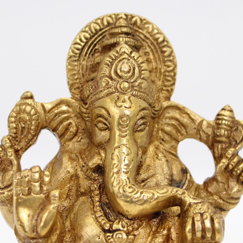 Brass Ganesha Seated Idol For Home & Office Decor