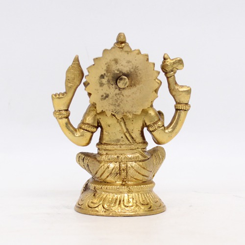 Gold Brass Seated Ganesha Idol For Home & Office Decor