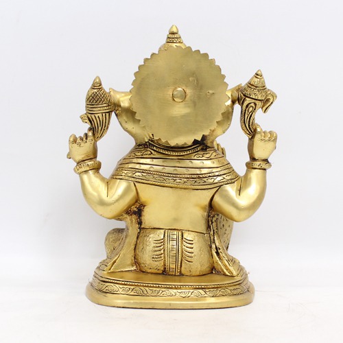 Goal Base Brass Ganesha Idol For Home Decor