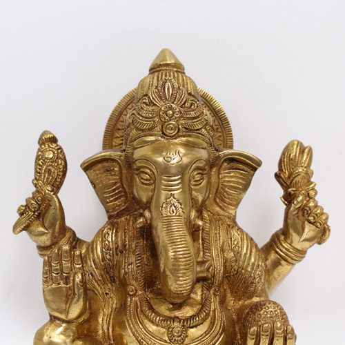 Brass Lord Ganesha Idol For Pooja Ghar, Home Decor