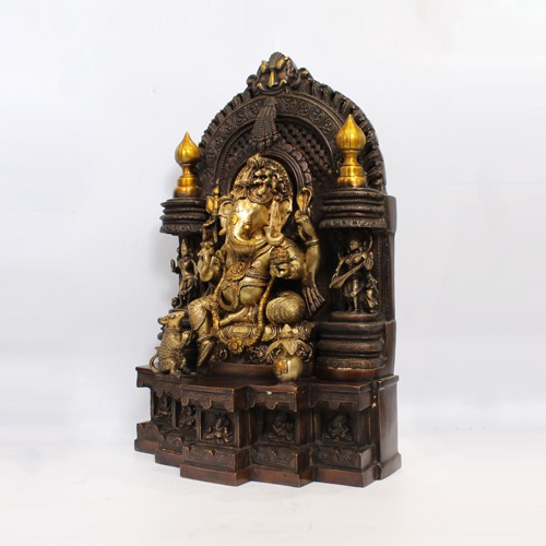 Antique Finish Brass Ganesha For Office and Home Decor