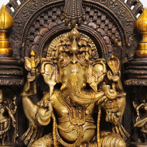 Antique Finish Brass Ganesha For Office and Home Decor