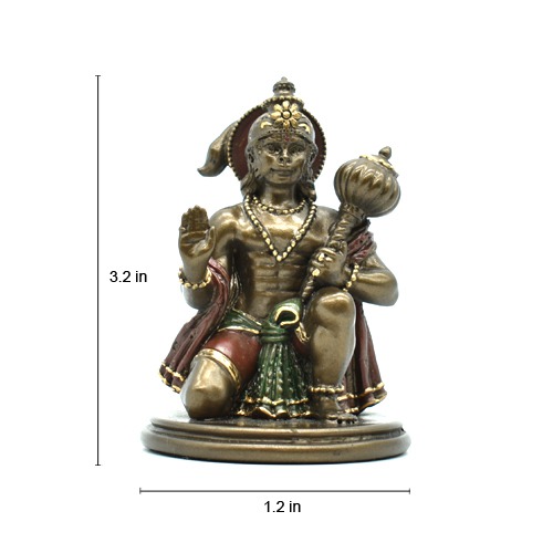 Copper hanuman Ji Murti Puja Bajrangbali Sankat Mochan Bhagwan Idol for Temple car Dashboard Home Decor Statue Gift