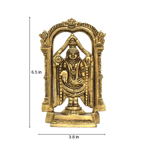 Brass Balaji Tirupati Venkateshwar Exclusive Murti Idol Statue (Balaji 6 inch)