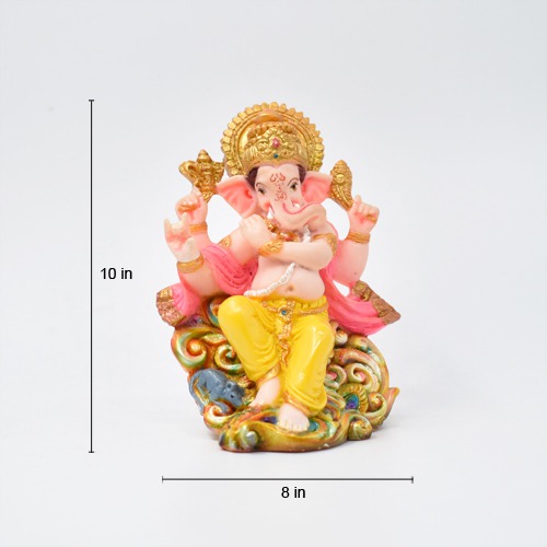 Lord Ganesha With Basuri For Car Dashboard