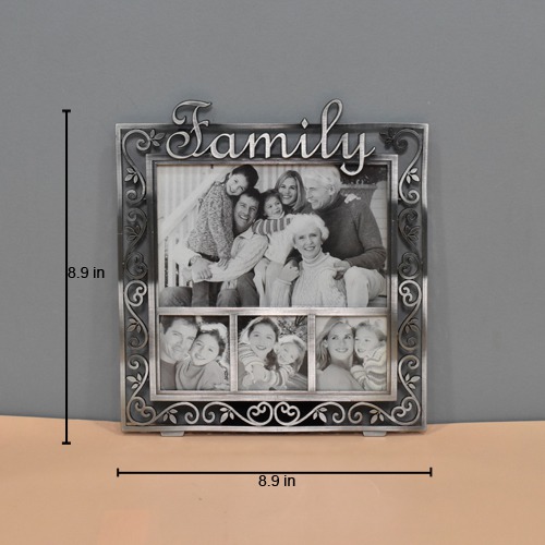 Metal Silver Plated Collage Family Photo Frame(4  Photograph)