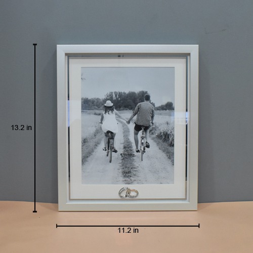 White Photo Frame with Ring Design Table Top Frame for Home & Office Decor ( Photo Size 8 x 10 inches)